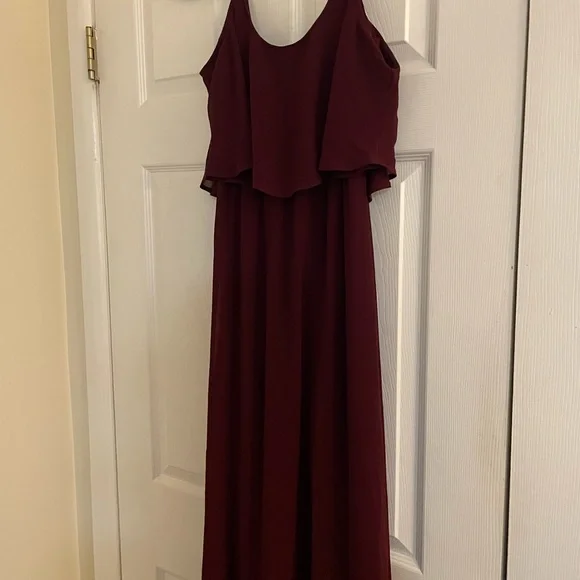 Show me your Mumu Burgundy spaghetti strap Maxi Dress XS - Picture 4 of 9